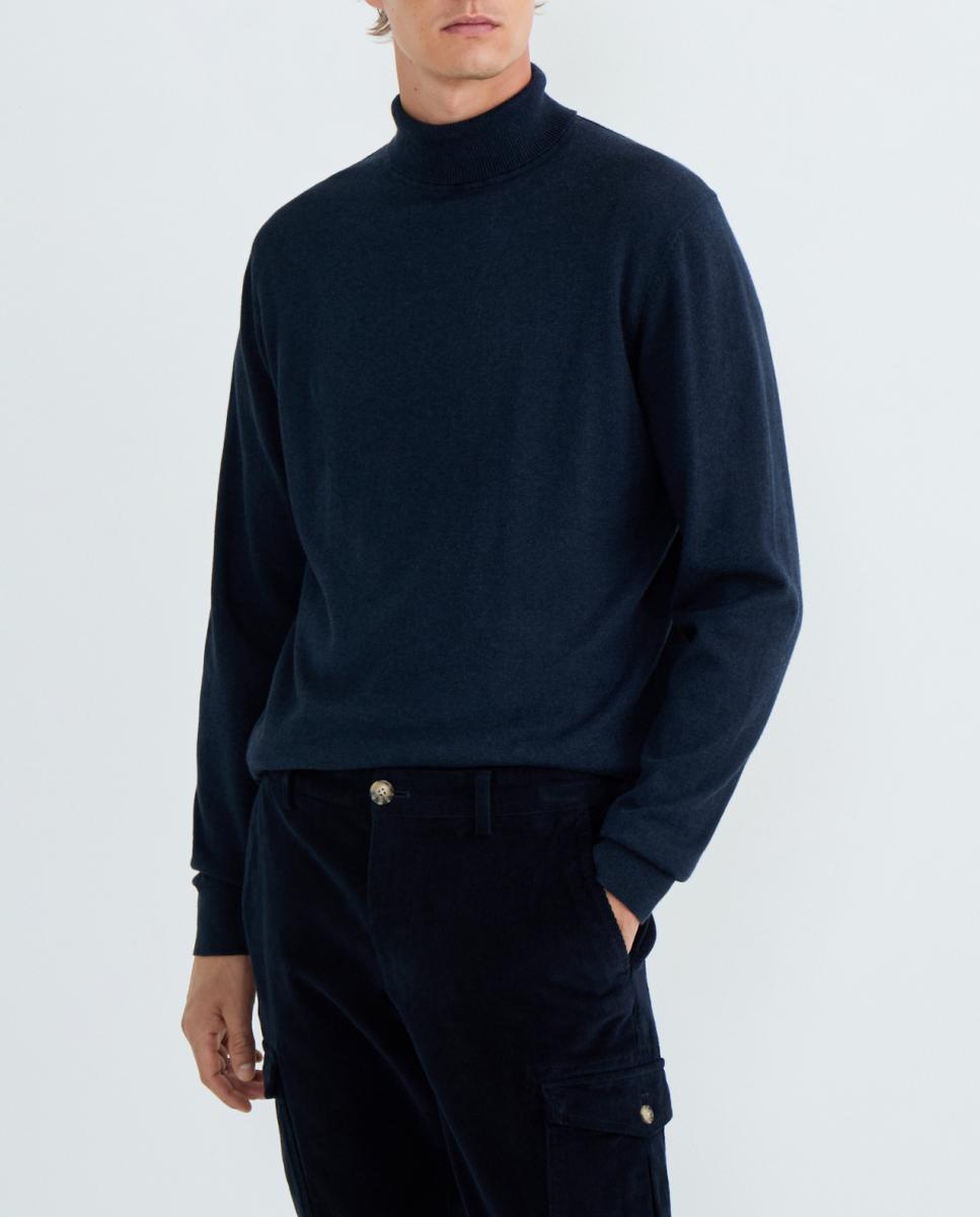 Imagen 0 de Jersey de hombre cuello cisne liso Cotton Cashmere