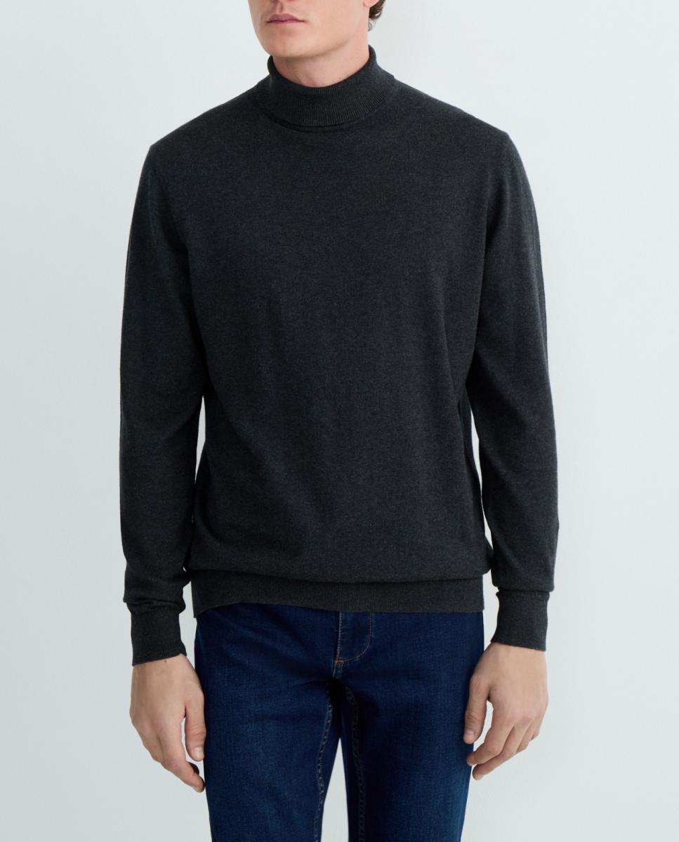 Imagen 0 de Jersey de hombre cuello cisne liso Cotton Cashmere