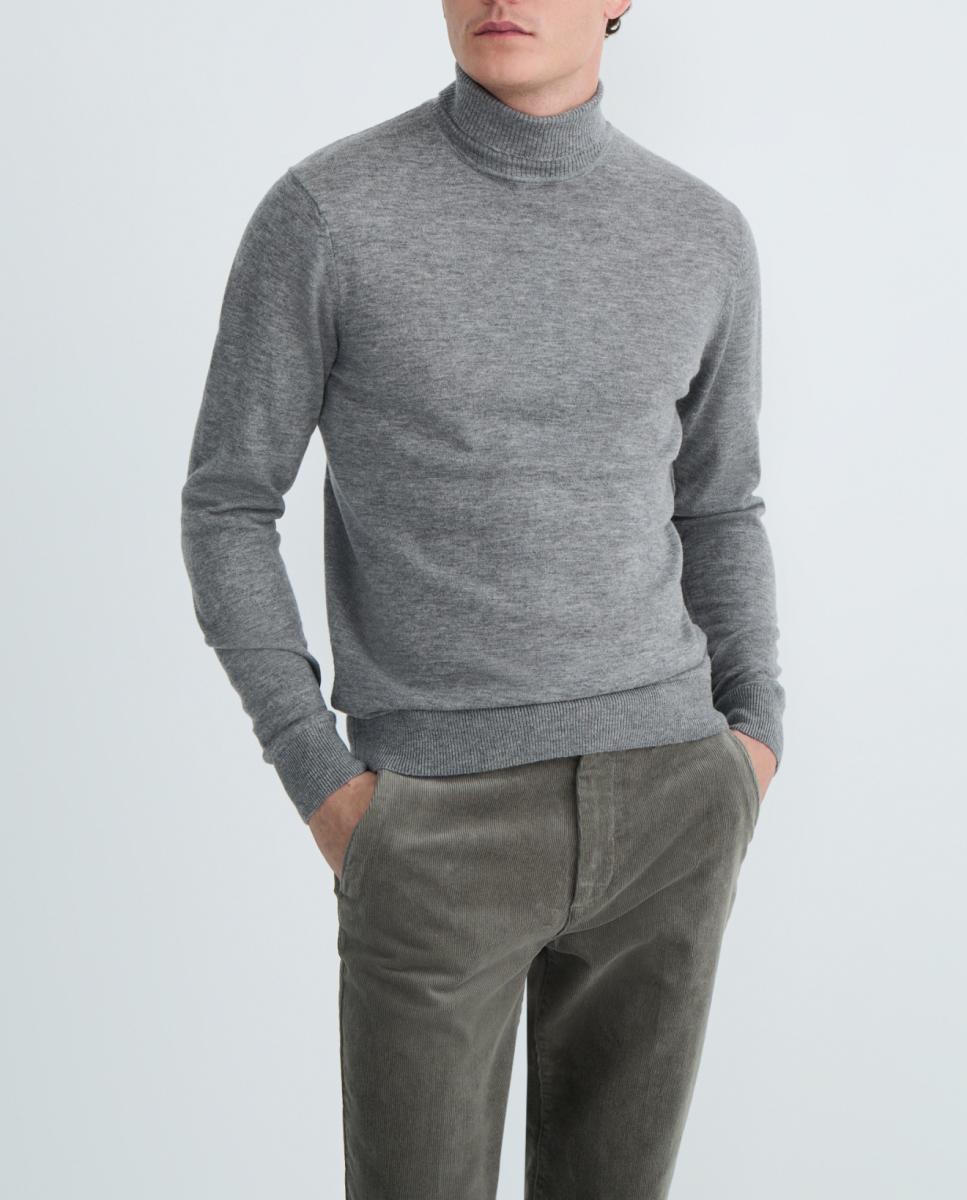Imagen 0 de Jersey de hombre cuello cisne liso 100% lana merino