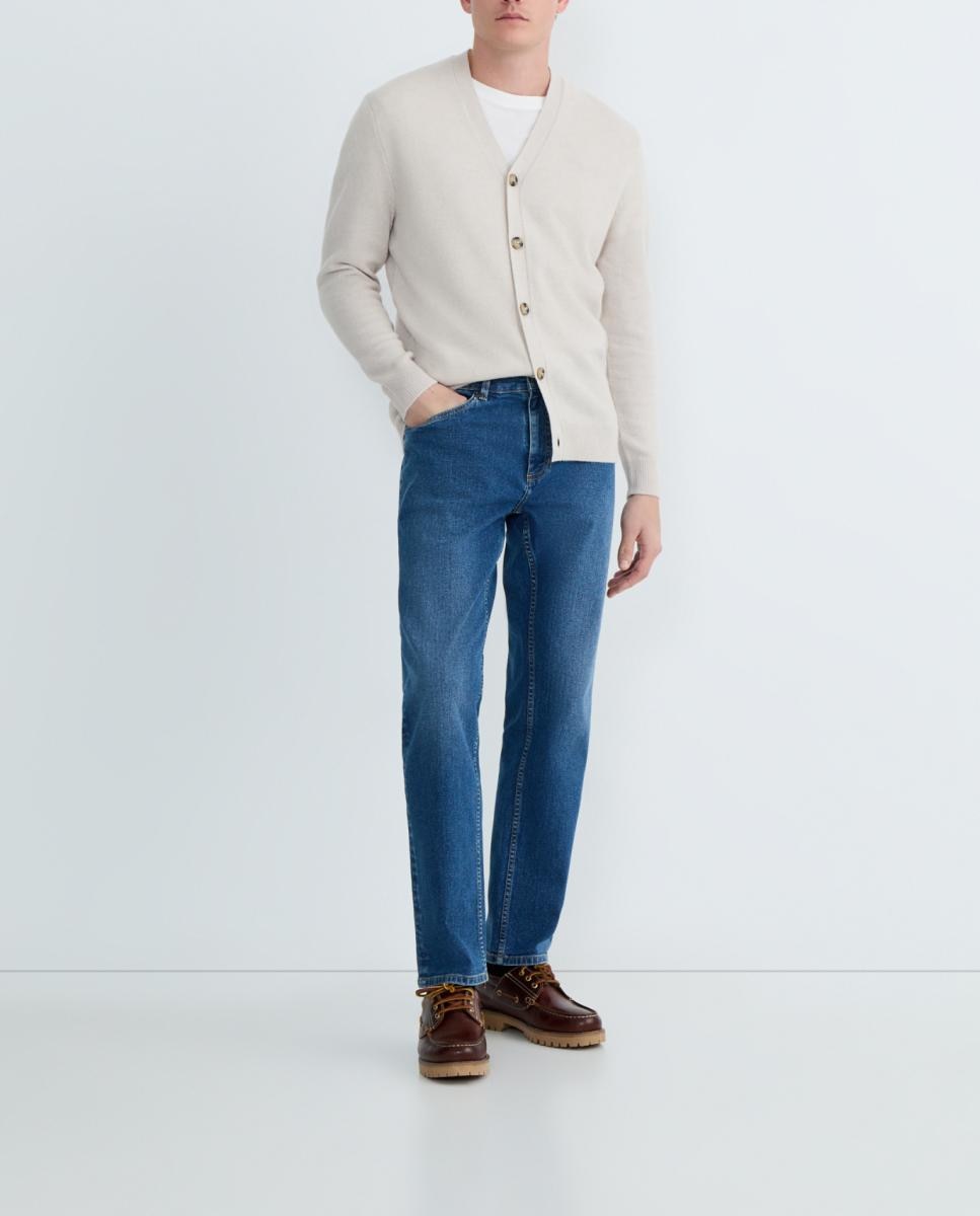 Imagen 0 de Cardigan de hombre botones liso Lambswool Nylon