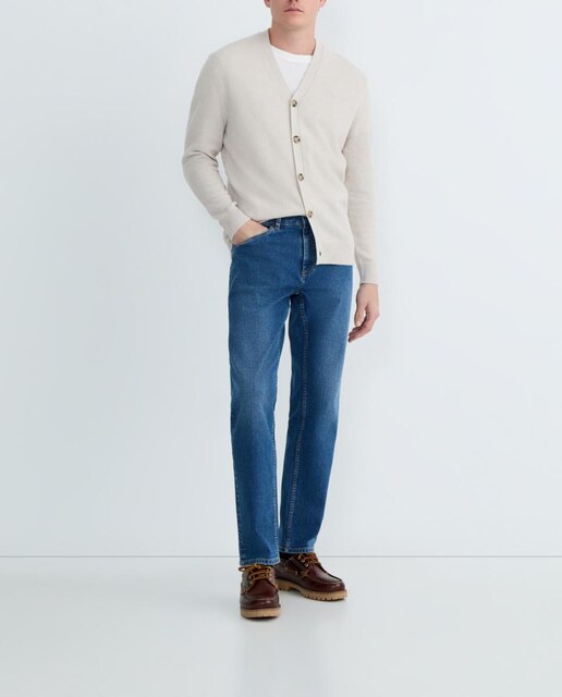 Imagen 0 de Cardigan de hombre botones liso Lambswool Nylon