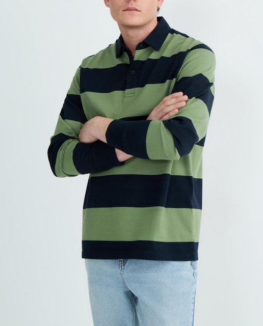 Imagen 0 de Polo de hombre rugby raya cuello woven