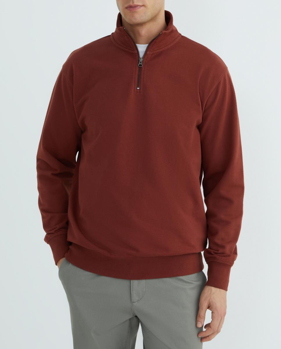 Imagen 0 de Sudadera de hombre lisa cuello perkins media cremallera