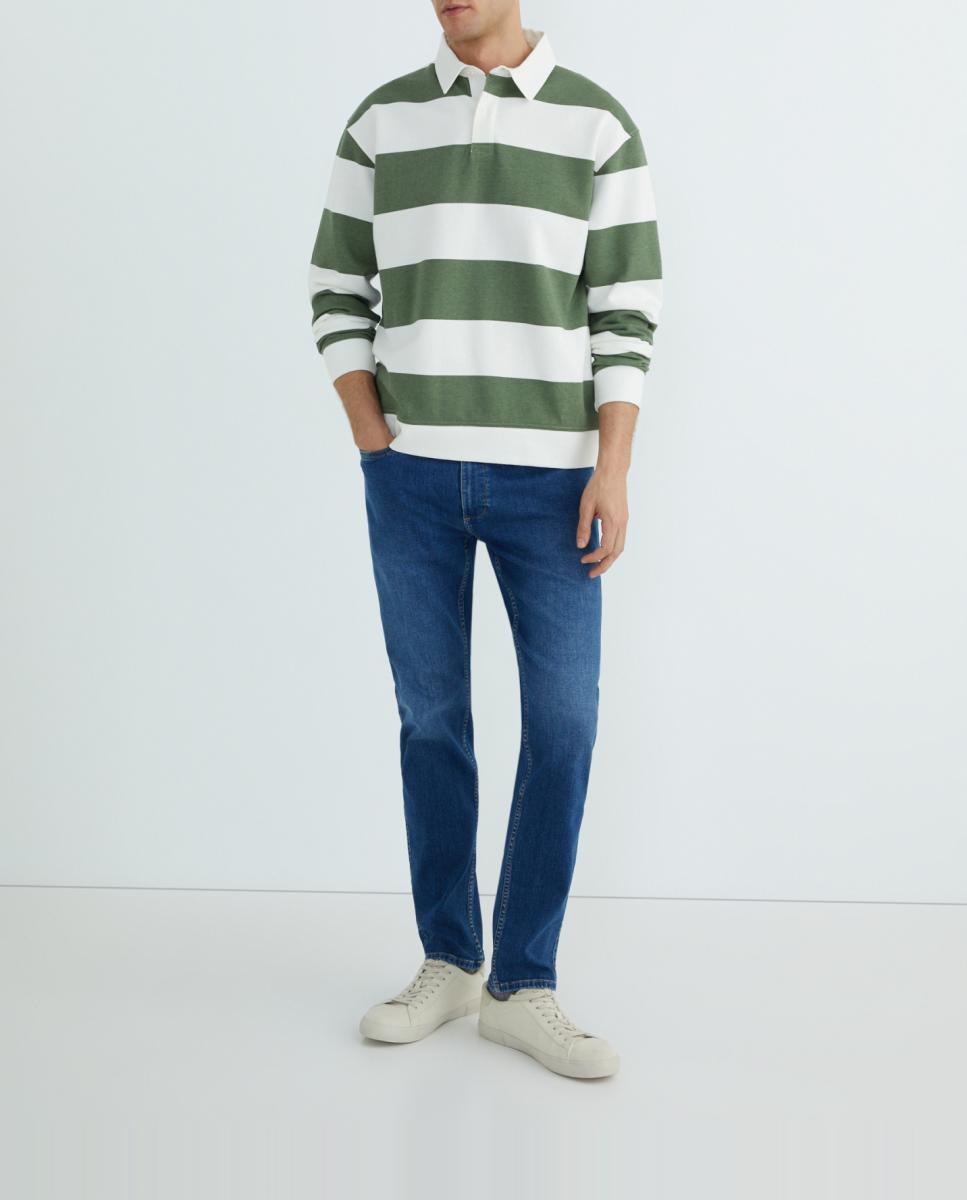 Imagen 0 de Sudadera de hombre rugby cuello polo rayas
