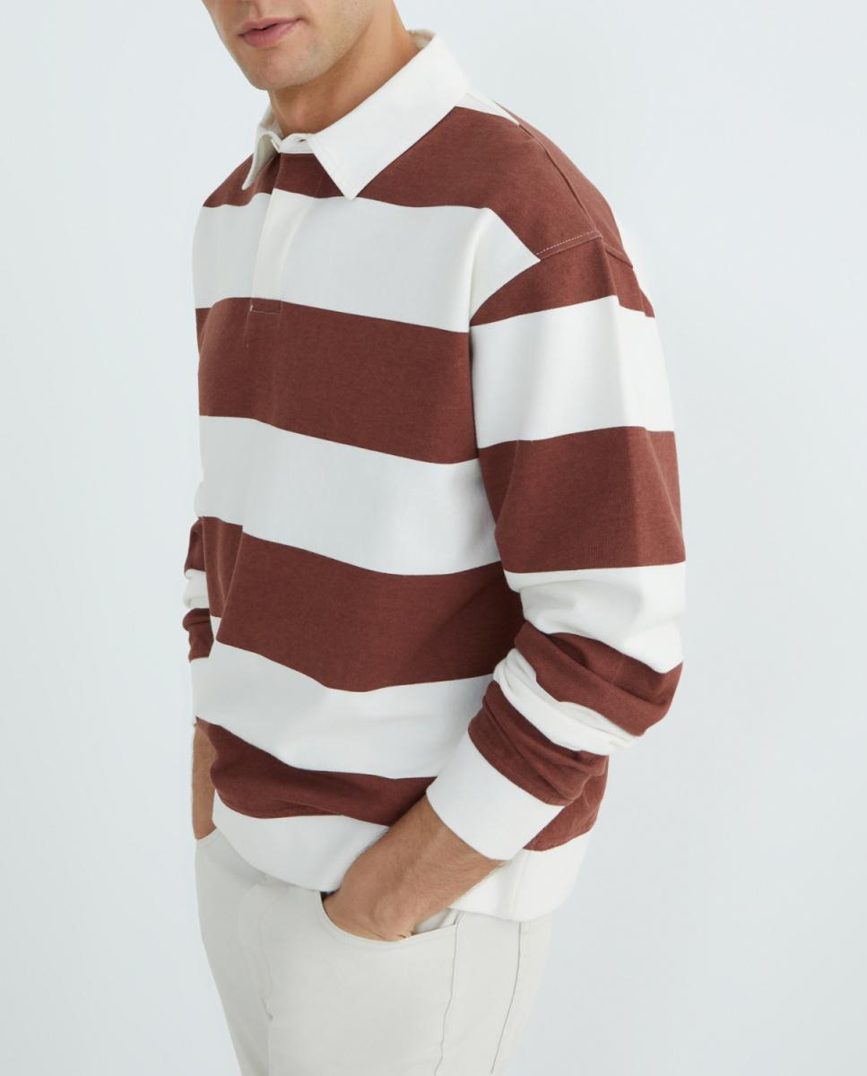 Imagen 0 de Sudadera de hombre rugby cuello polo rayas