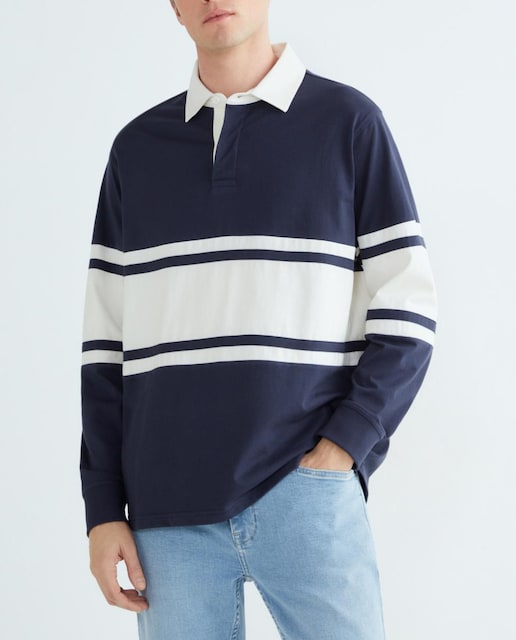 Imagen 0 de Polo de hombre rugby con estampado de rayas
