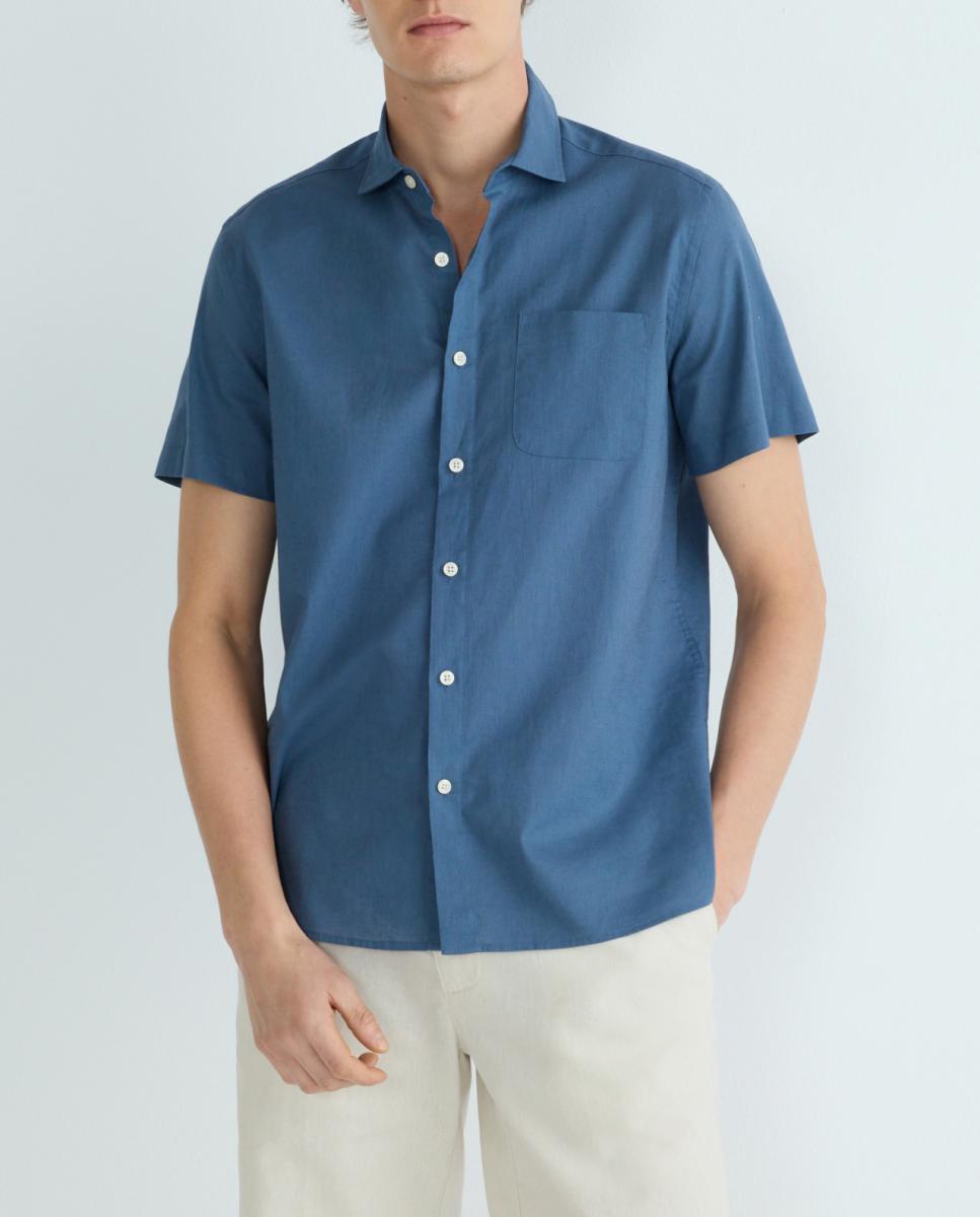 Imagen 0 de Camisa manga corta hombre algodón lino