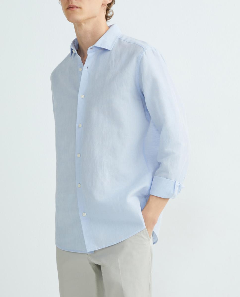 Imagen 0 de Camisa de hombre de lino y algodón