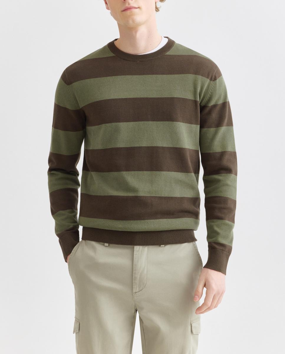 Imagen 0 de Jersey de hombre cuello caja rayas algodón 100%
