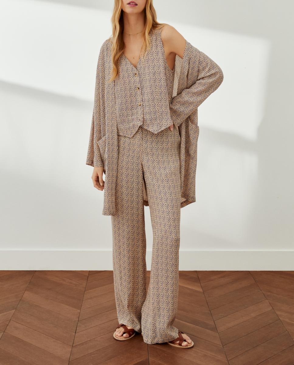 Imagen 0 de Pantalón pijamero de mujer en crepe