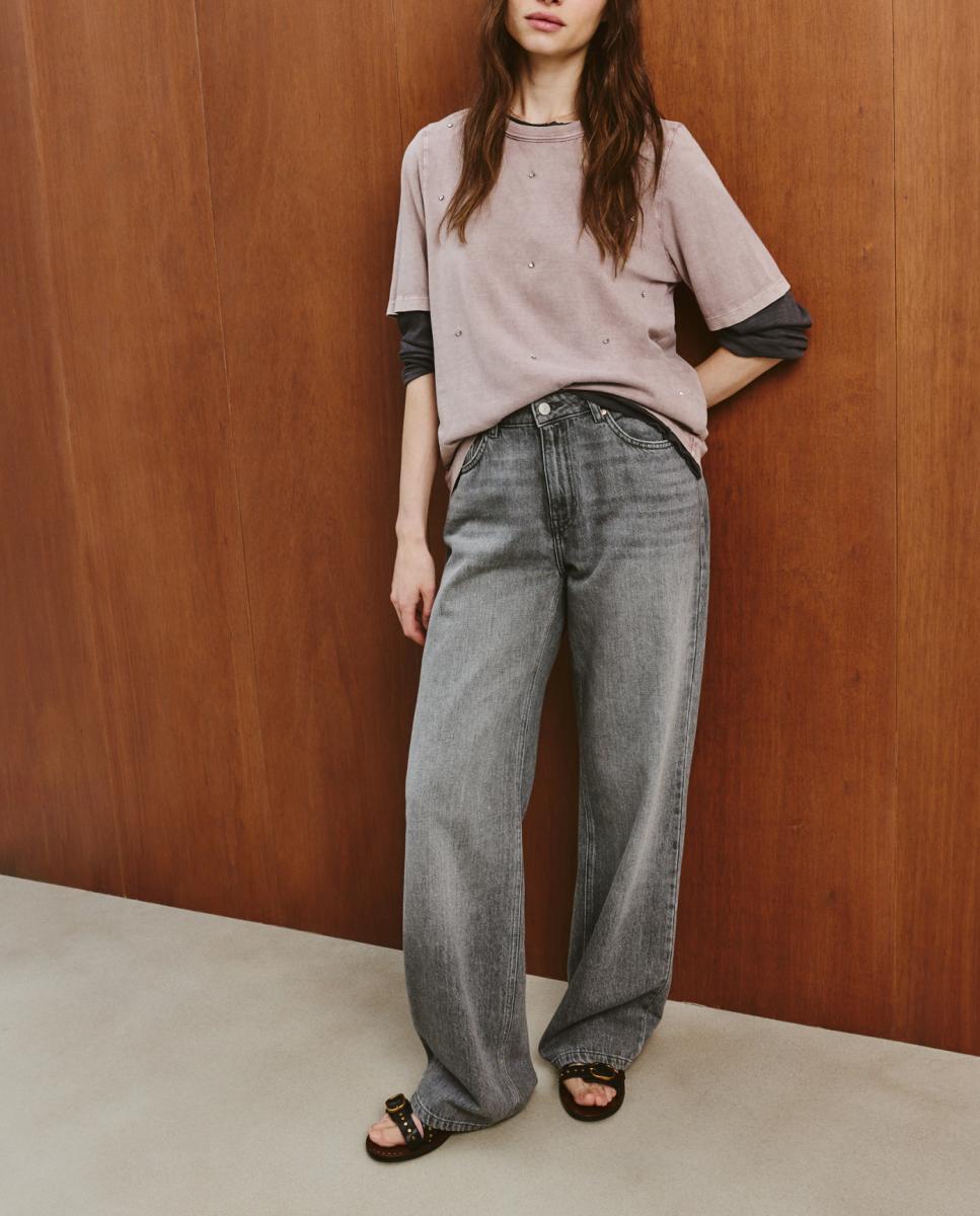 Imagen 0 de Pantalón de culotte de algodón liso de mujer