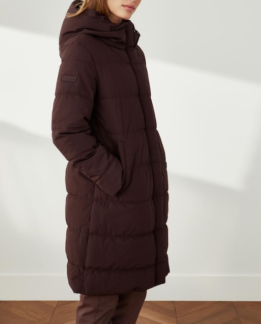 Imagen 0 de Plumífero largo de mujer con capucha