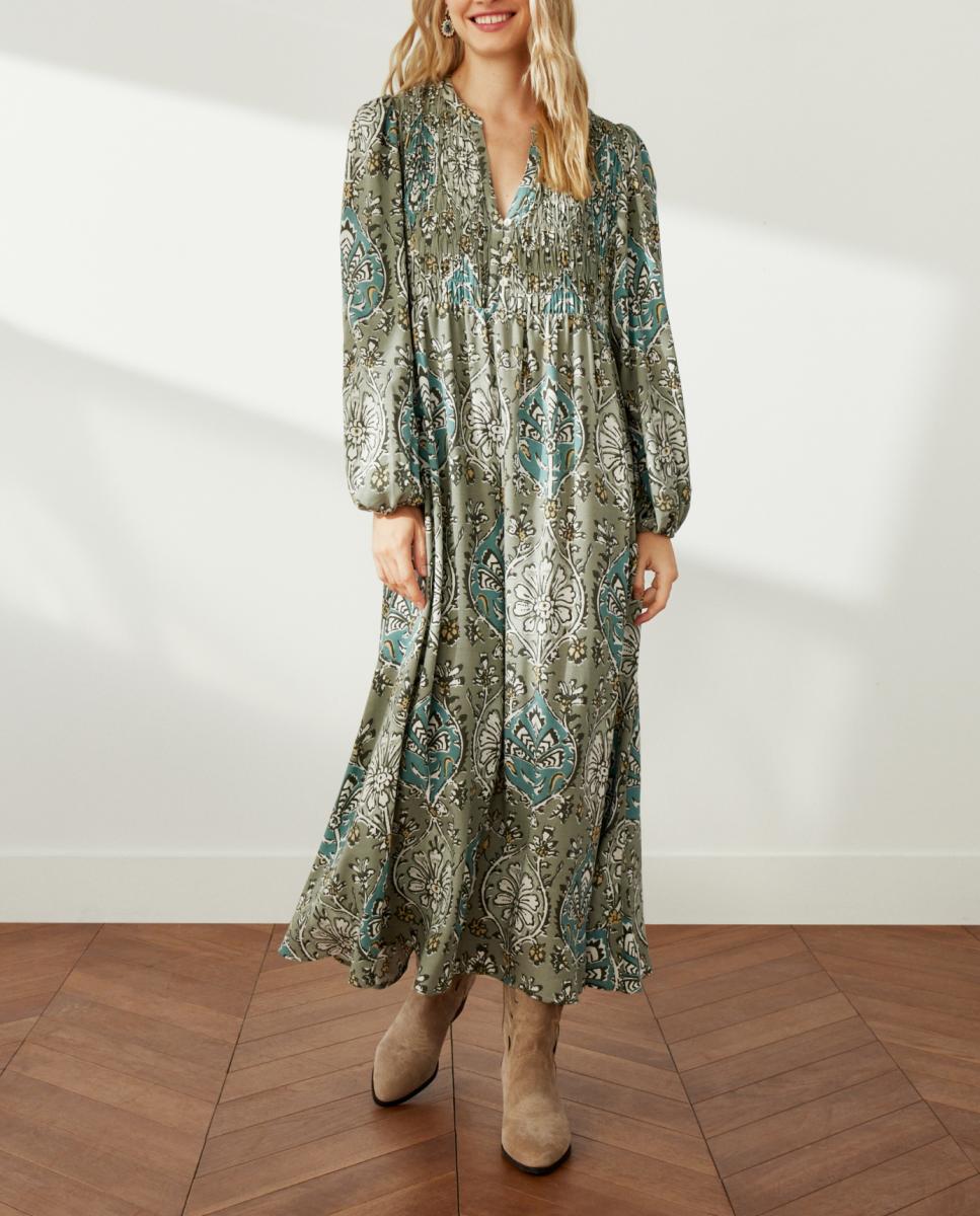 Imagen 0 de Vestido midi con manga larga