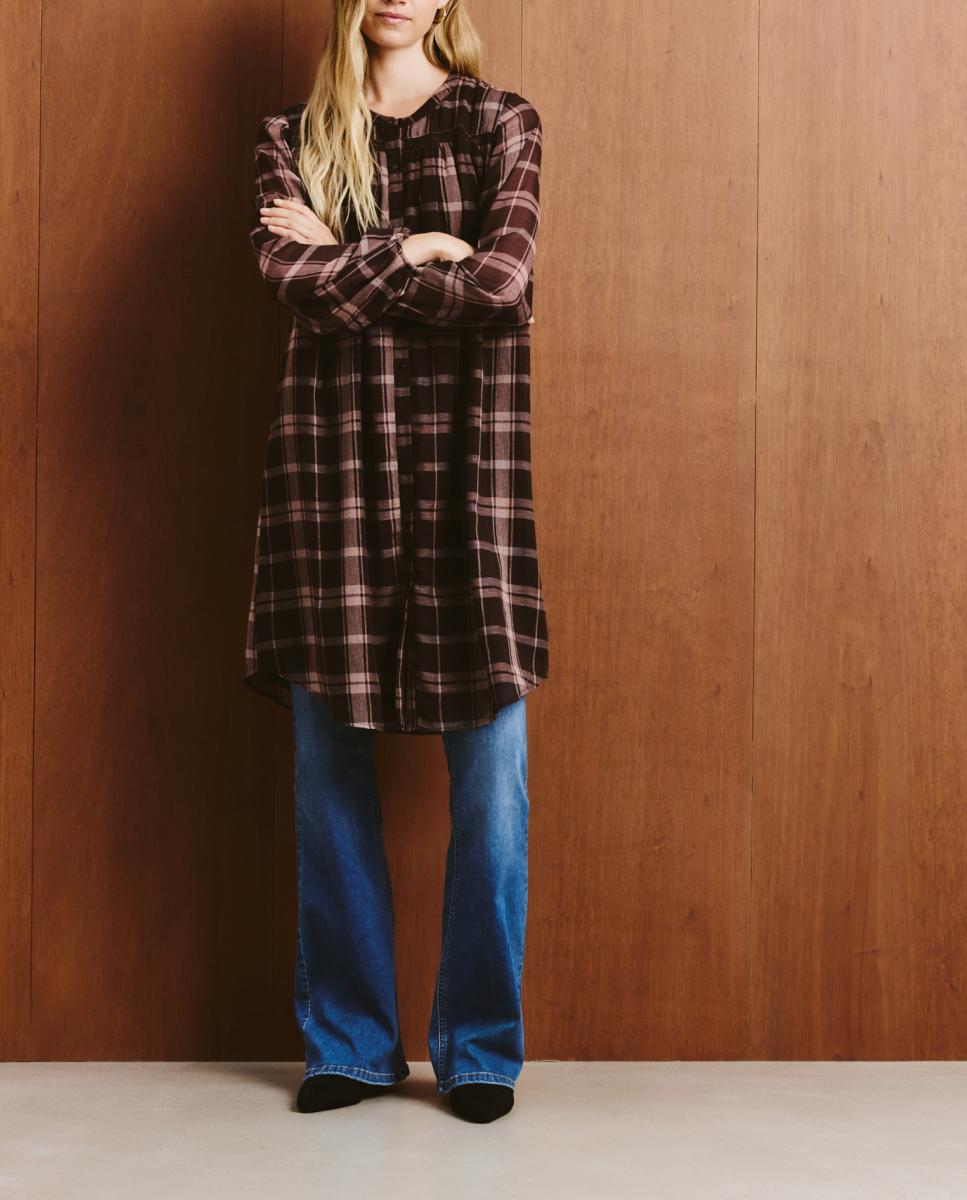 Imagen 0 de Vestido camisero de cuadros