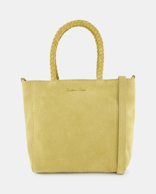 Imagen 0 de Bandolera de serraje con asa trenzada de mujer