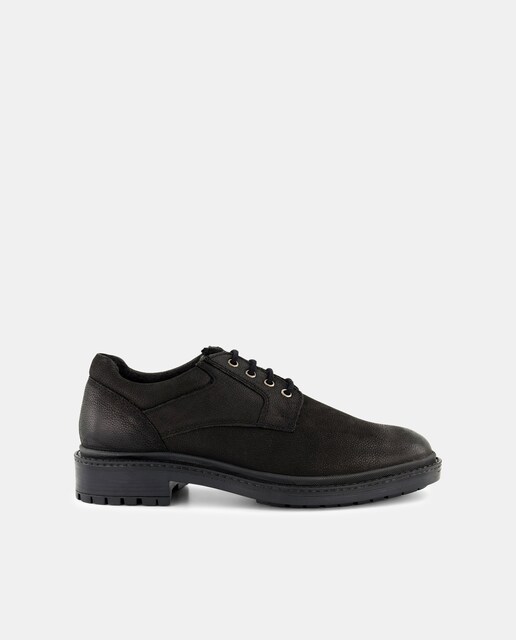 Imagen 0 de Zapato cordones de piel con piso de goma