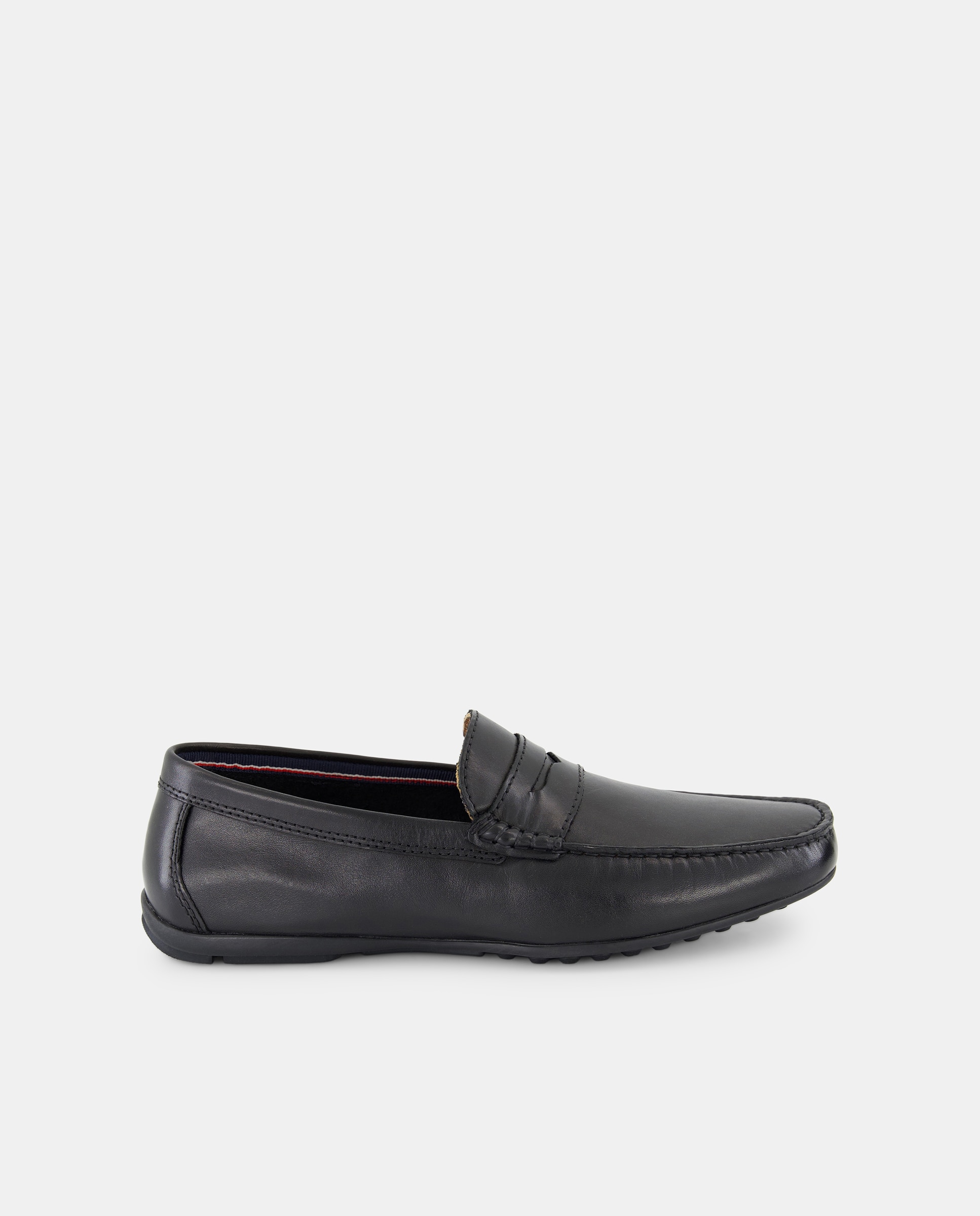 Imagen 0 de Mocasín antifaz de hombre de piel con piso de goma