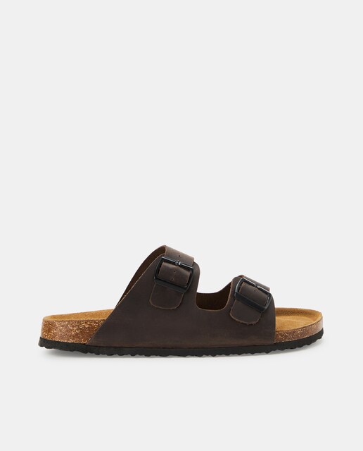 Imagen 0 de Sandalia de Hombre bio dos hebillas de piel con piso de goma ligero