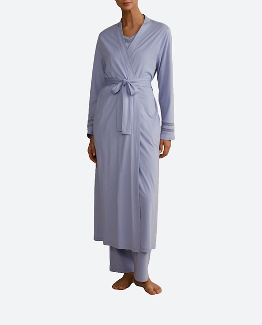 Imagen 0 de Bata cruzada cintas encaje mangas