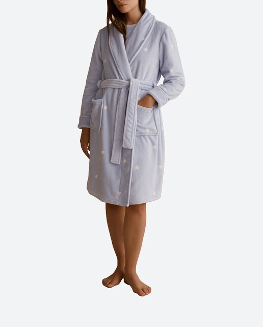 Imagen 0 de Bata cruzada corazones estampados