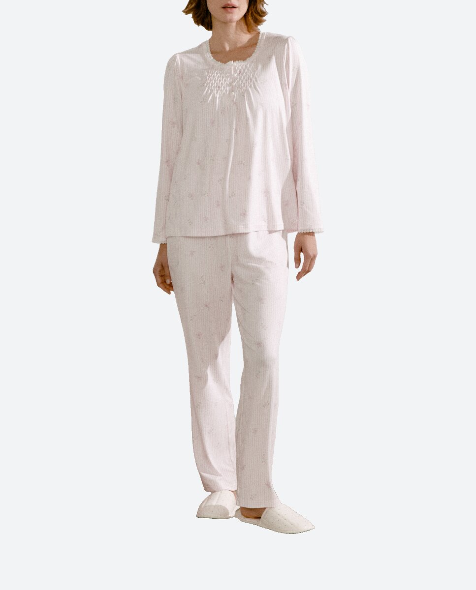 Imagen 0 de Pijama de mujer camisero estampado jaretas