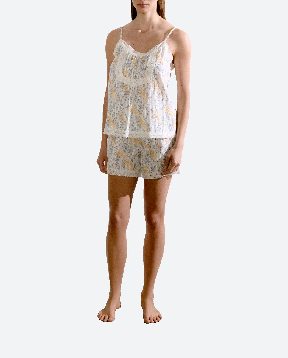 Imagen 0 de Pijama de mujer con tirantes y jaretas en escote