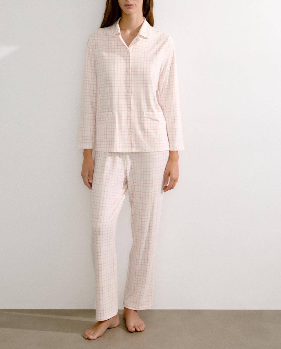 Imagen 0 de Pijama camisero de cuadros de mujer