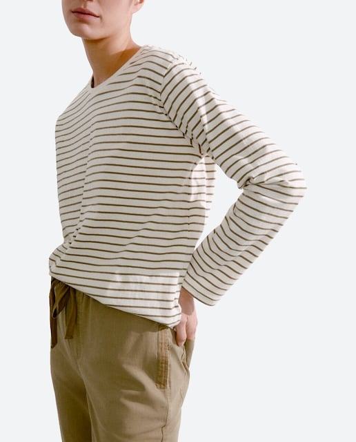 Imagen 0 de Camiseta de mujer cuello redondo rayas