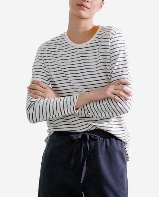 Imagen 0 de Camiseta de mujer cuello redondo rayas