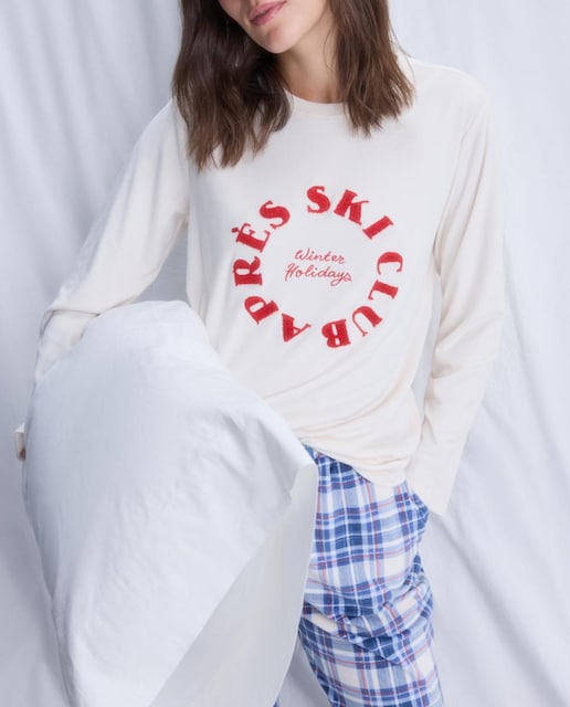 Imagen 0 de Camiseta de pijama de mujer con letras flocadas