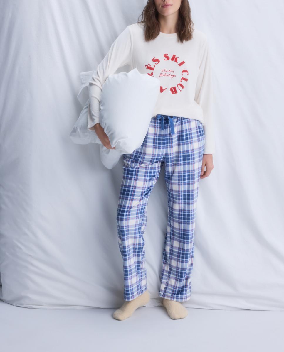 Imagen 0 de Pantalón de pijama de mujer recto de cuadros