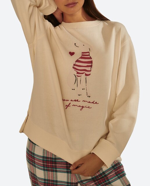 Imagen 0 de Sudadera de mujer con estampado posicionado