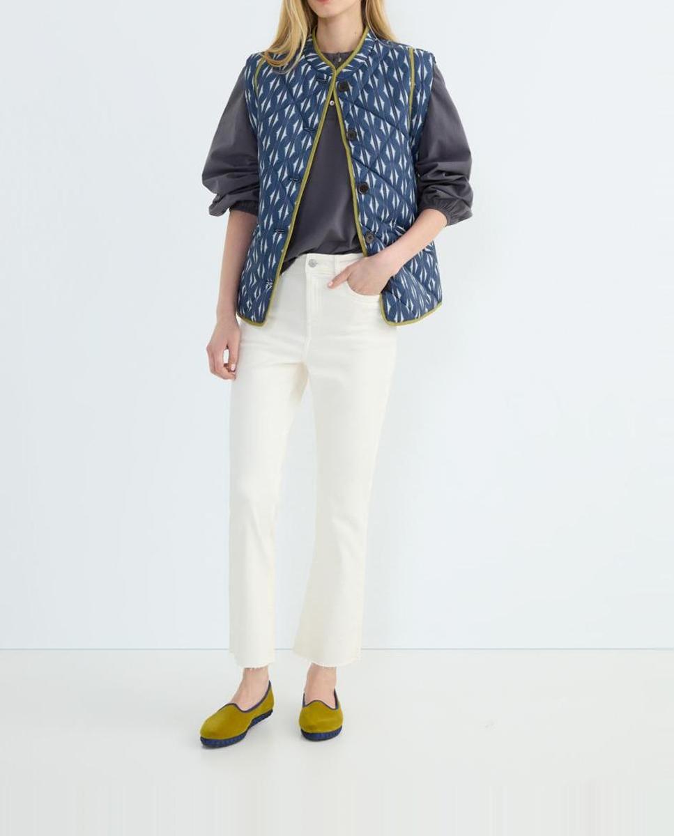 Imagen 0 de Pantalón cropped flare sarga de mujer