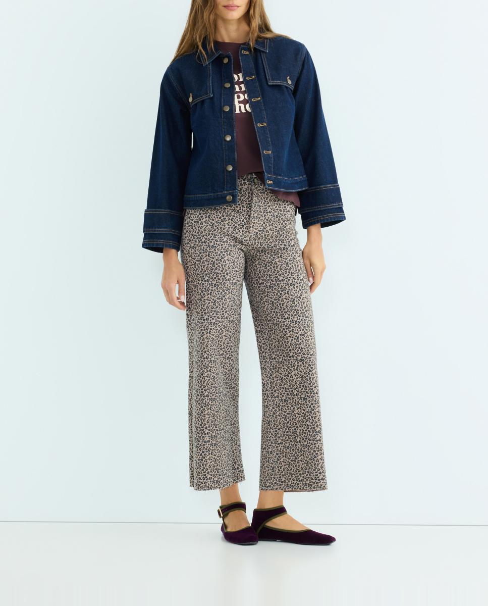 Imagen 0 de Pantalón culotte animal print de mujer