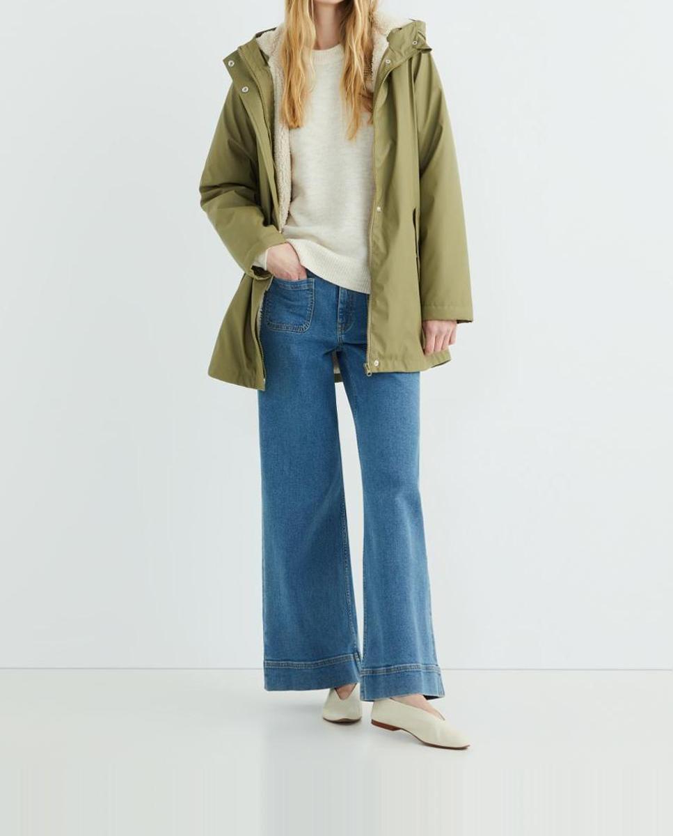 Imagen 0 de Pantalón denim campana de mujer con bolsillos