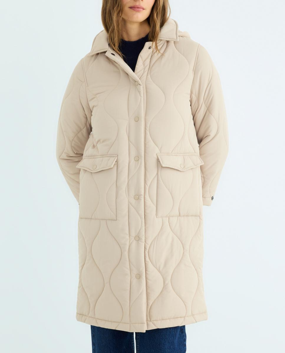 Imagen 0 de Parka larga de mujer acolchada con capucha