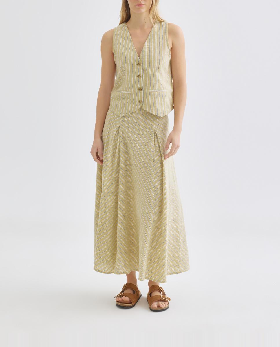 Imagen 0 de Falda de mujer con quillas de rayas total look