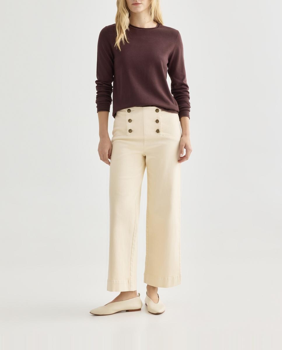 Imagen 0 de Pantalón culotte de sarga con botones de mujer