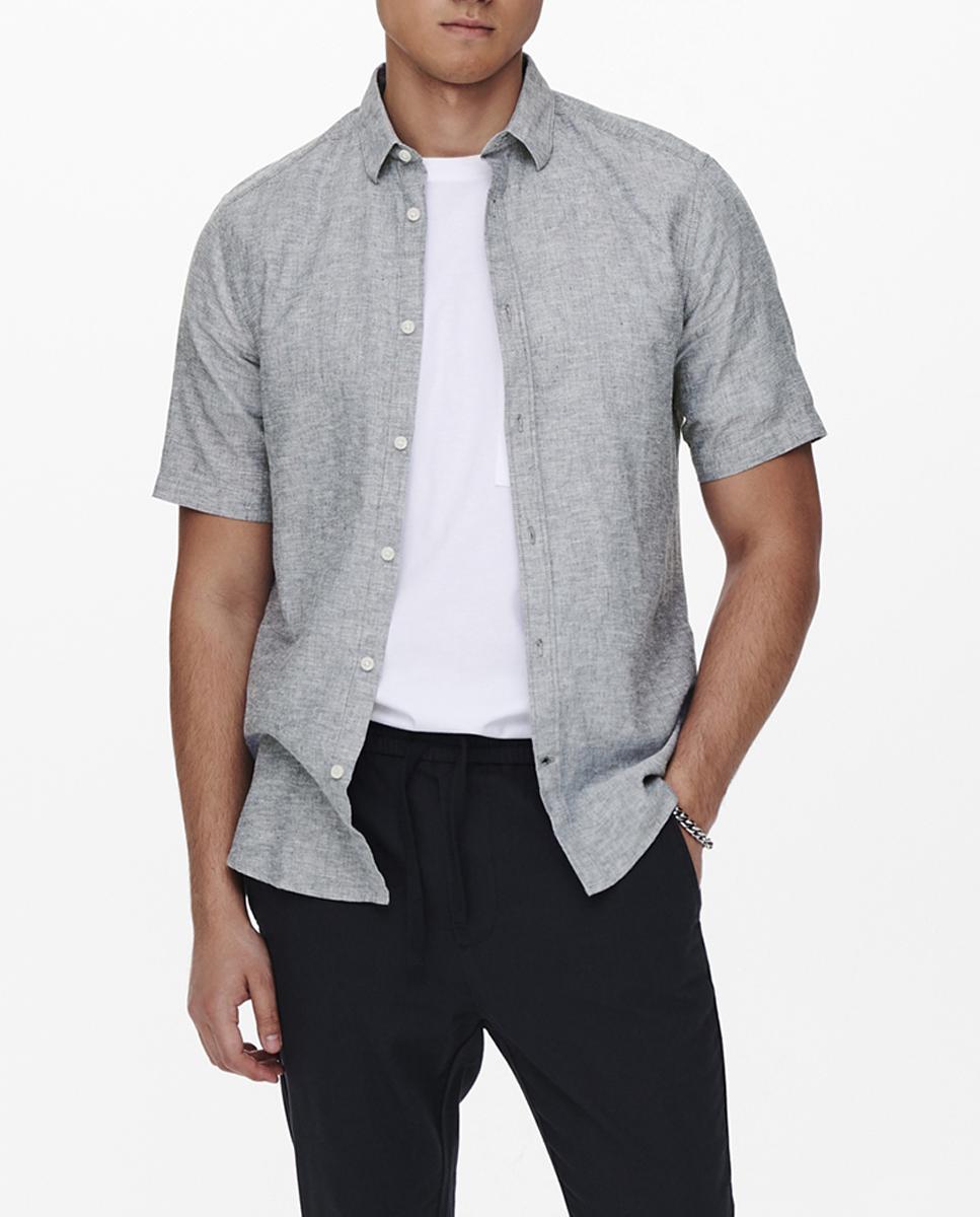 Imagen 0 de Camisa de manga corta lino de hombre