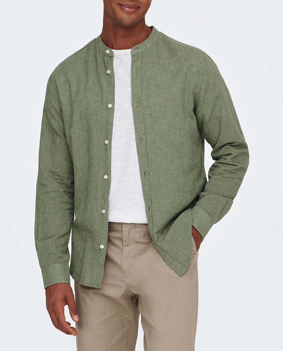 Imagen 0 de Camisa lino de hombre manga larga regular fit