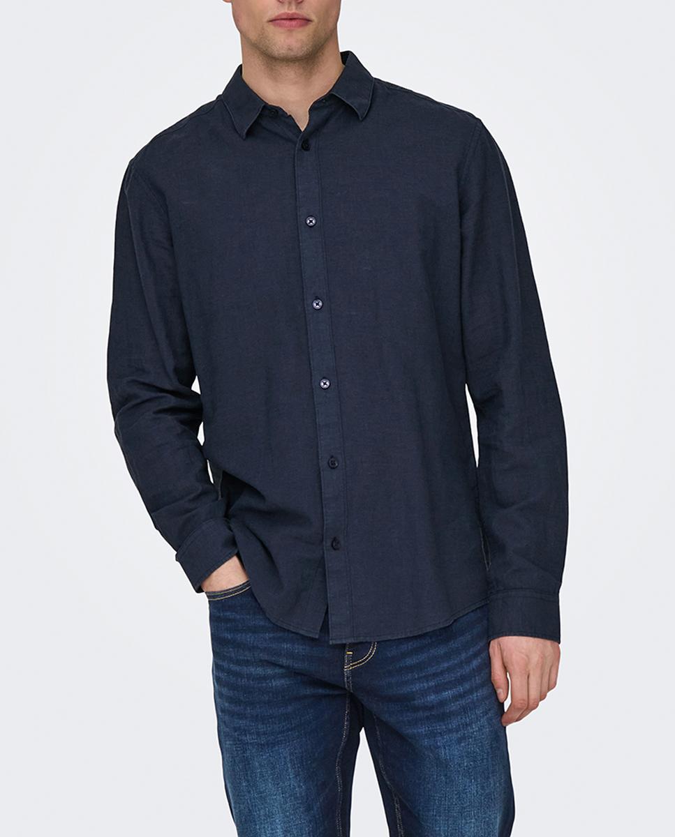 Imagen 0 de Camisa de lino de hombre manga larga