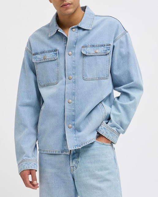 Imagen 0 de Sobrecamisa de mangas largas con bolsillos delanteros de hombre