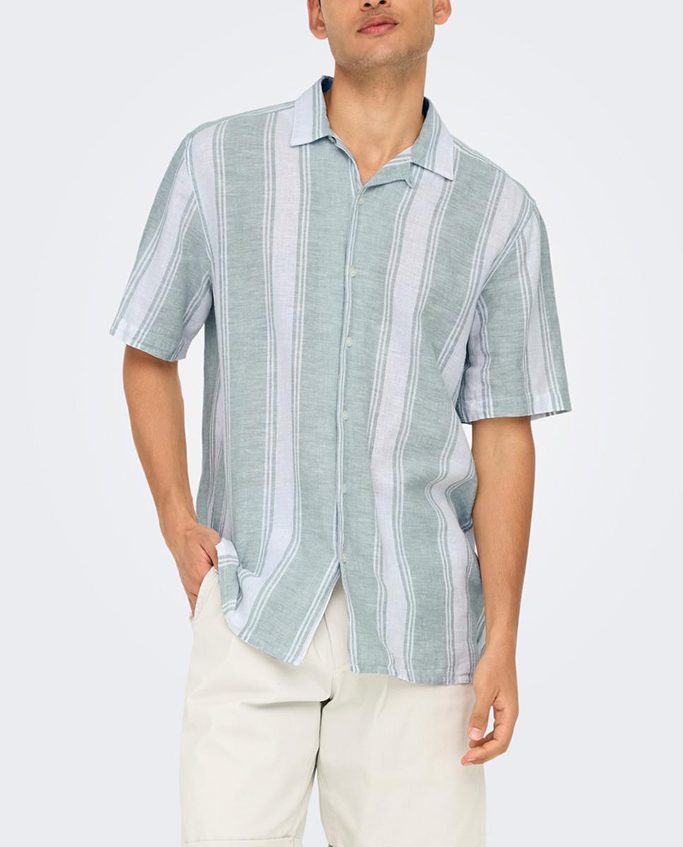 Imagen 0 de Camisa de lino manga corta de hombre