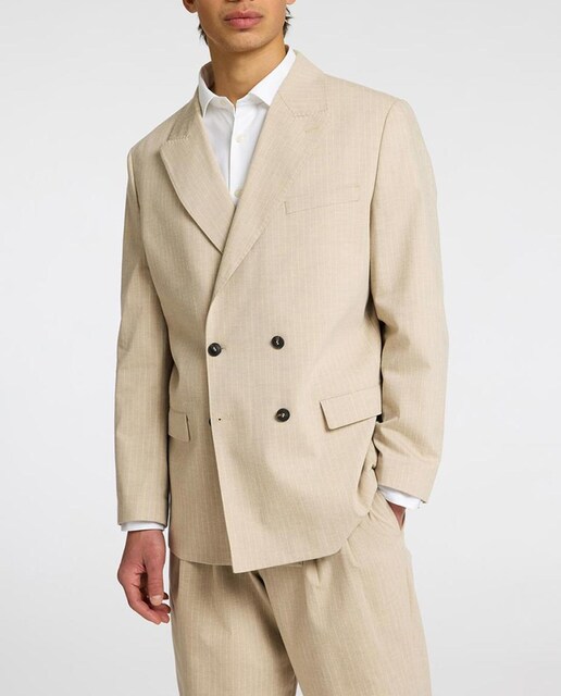 Imagen 0 de Americana lino cruzada traje hombre corte relaxed fit