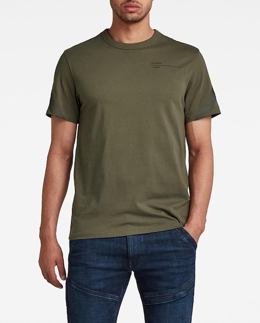 Imagen 0 de Camiseta Astro Back Tape de hombre en algodón orgánico verde de manga corta