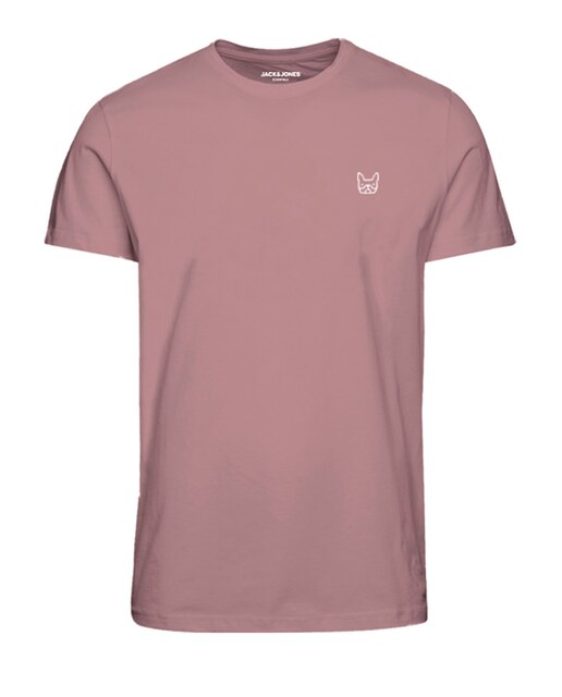 Camiseta manga corta detalle bordado de hombre