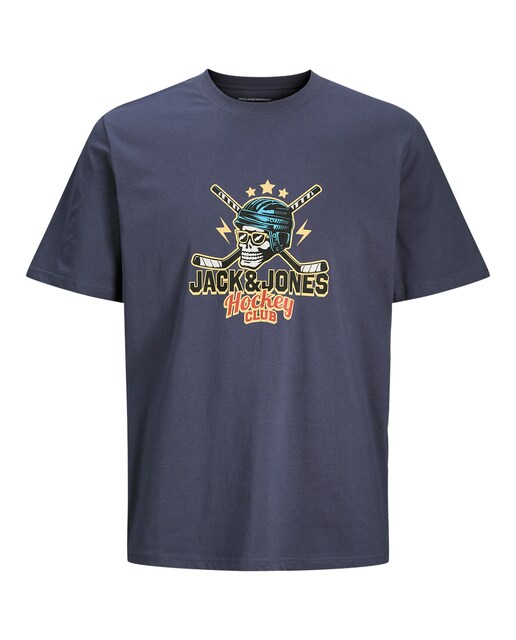 Camiseta con estampado frontal, cuello redondo  manga corta de hombre