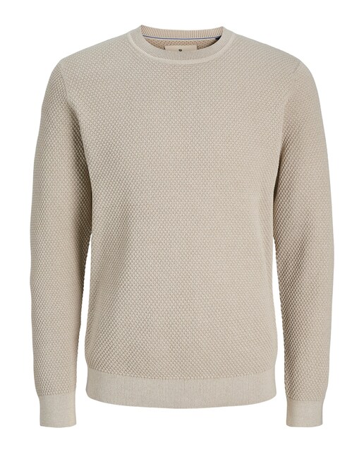 Jerse estructura de cuello redondo de hombre