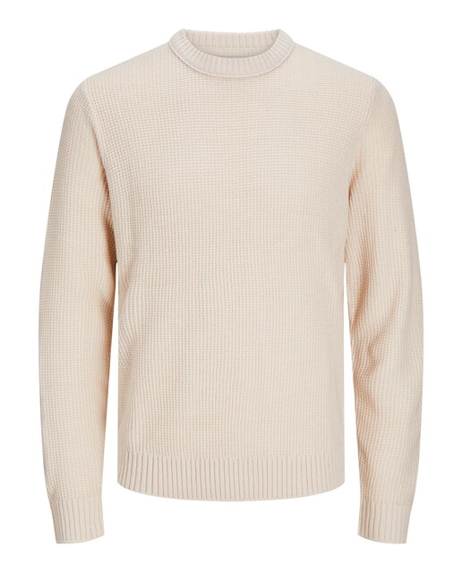 Jersey estructura de cuello redondo de hombre