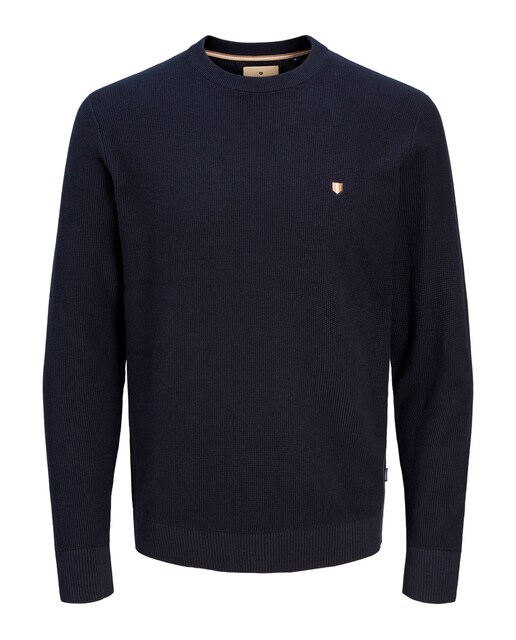 Jersey estructura de cuello redondo de hombre